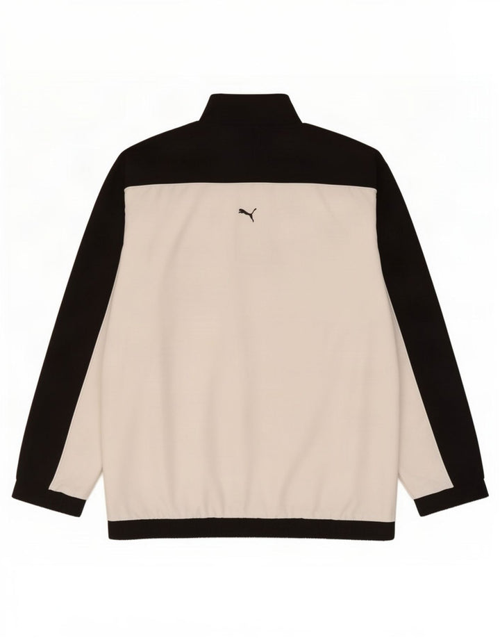 Puma Jungen Grafik-Trainingsanzug-Top-Jacke, 13–14 Jahre, weißes Farbblockdesign