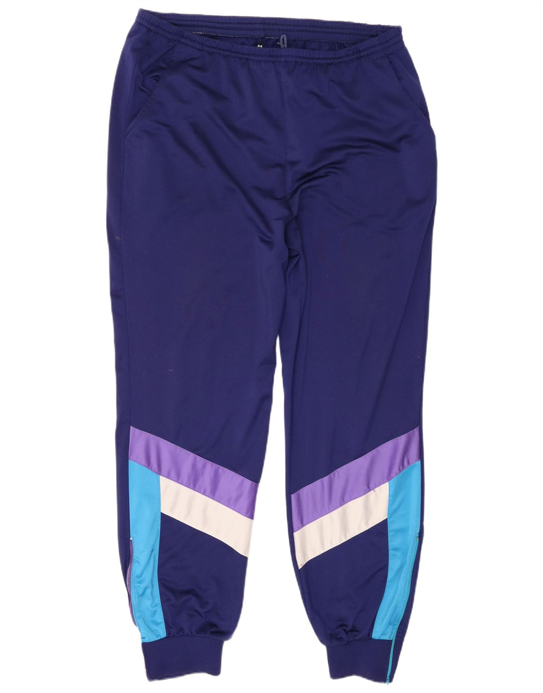 Kompletter Herren-Trainingsanzug mit Leopardenmuster, UK 46/48, XL, Marineblau, Farbblock-Polyester