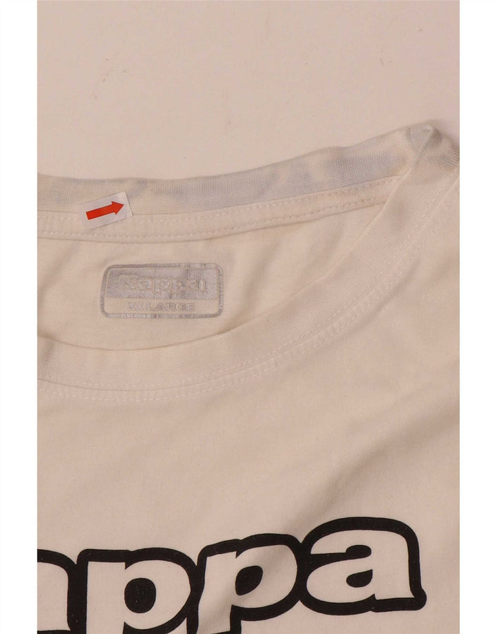 Kappa Herren Grafik T-Shirt Top 2XL Weiß