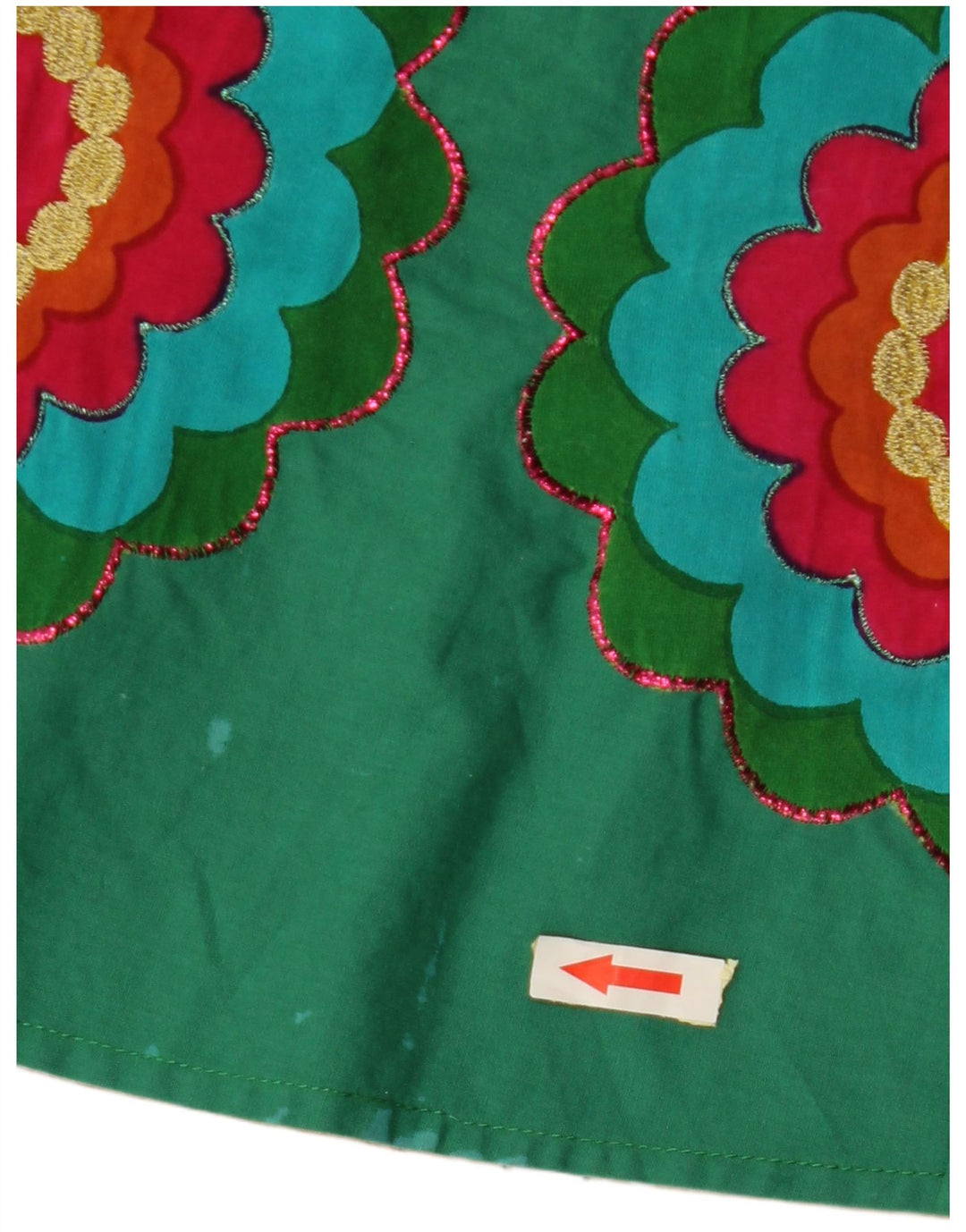 DESIGUAL Damen A-Linienrock EU 38 Medium W28 Grün geblümt