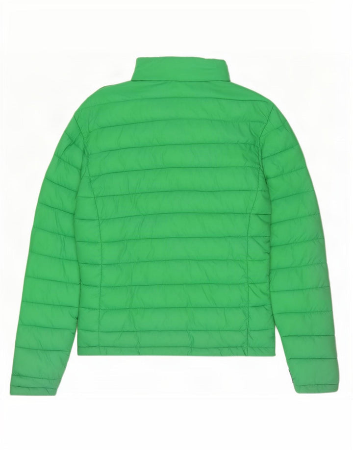 Superdry Damen Wattierte Jacke UK 14 Mittelgrünes Polyester