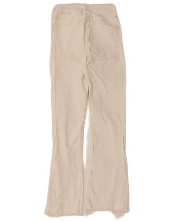 Zara Damen Schlagjeans EU 32 2XS W22 L26 Weiß