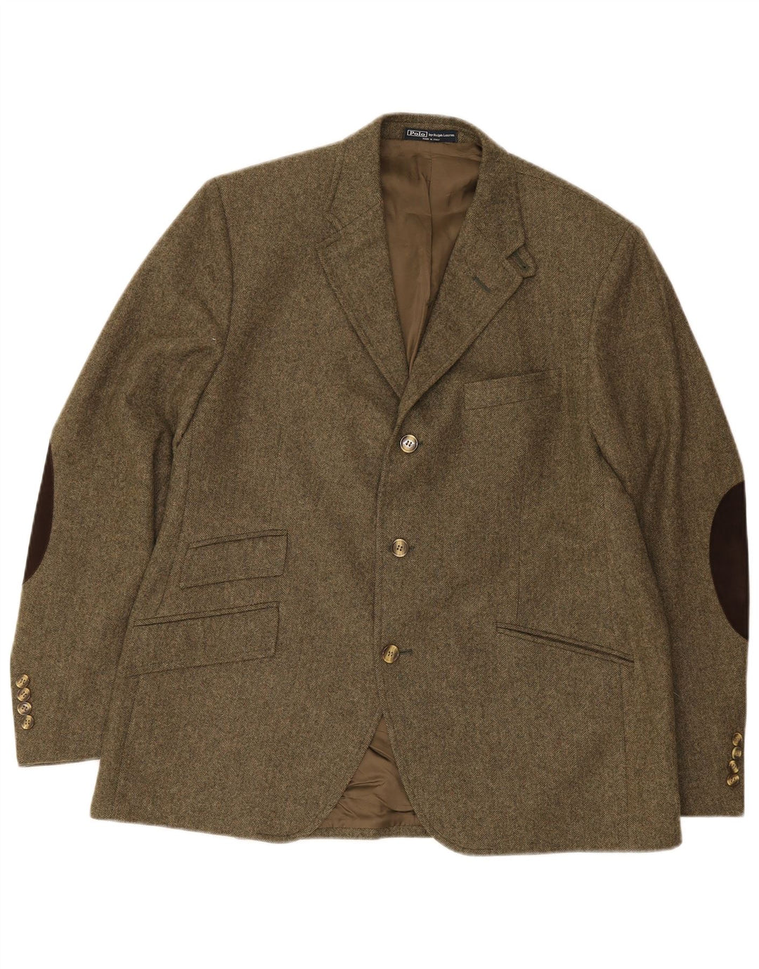 Polo Ralph Lauren Herren-Blazer mit 3 Knöpfen, EU 56, 2XL, grünes Fischgrätenmuster