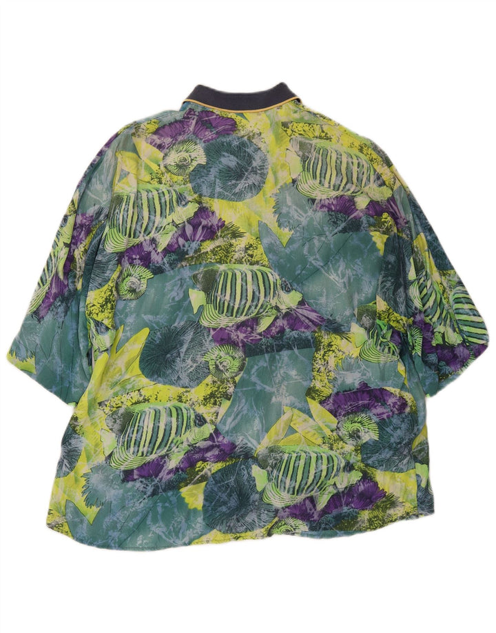 CARREL Herren-Kurzarmhemd mit abstraktem Muster, klein, mehrfarbig