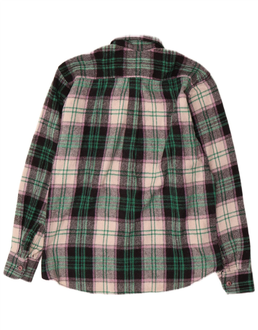 Vintage Herren-Flanellhemd, mittelgroß, mehrfarbig, kariert, Wolle
