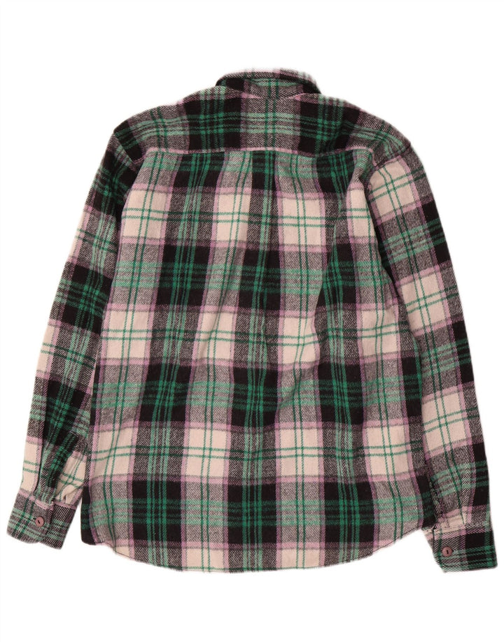 Vintage Herren-Flanellhemd, mittelgroß, mehrfarbig, kariert, Wolle
