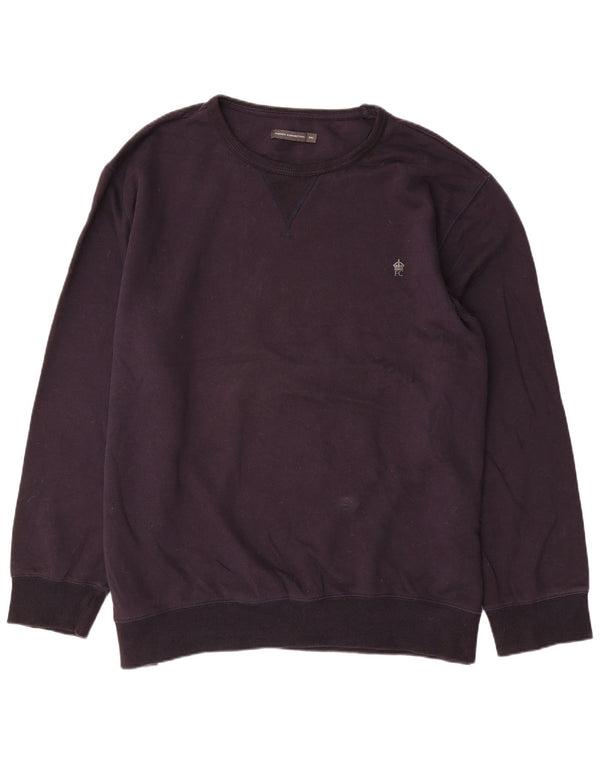 French Connection Herren-Sweatshirt, Pullover, 5XL, Marineblau, Baumwolle