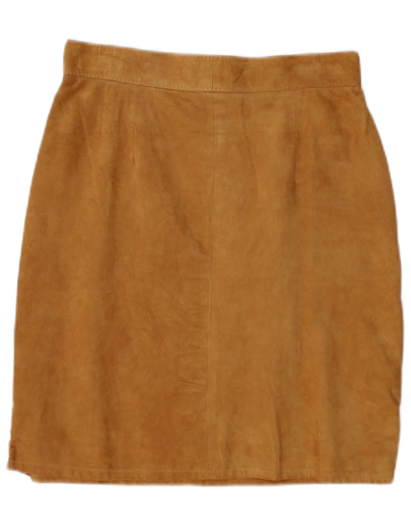 Vintage Damen Wildlederrock IT 42 Medium W28 Beige Leder