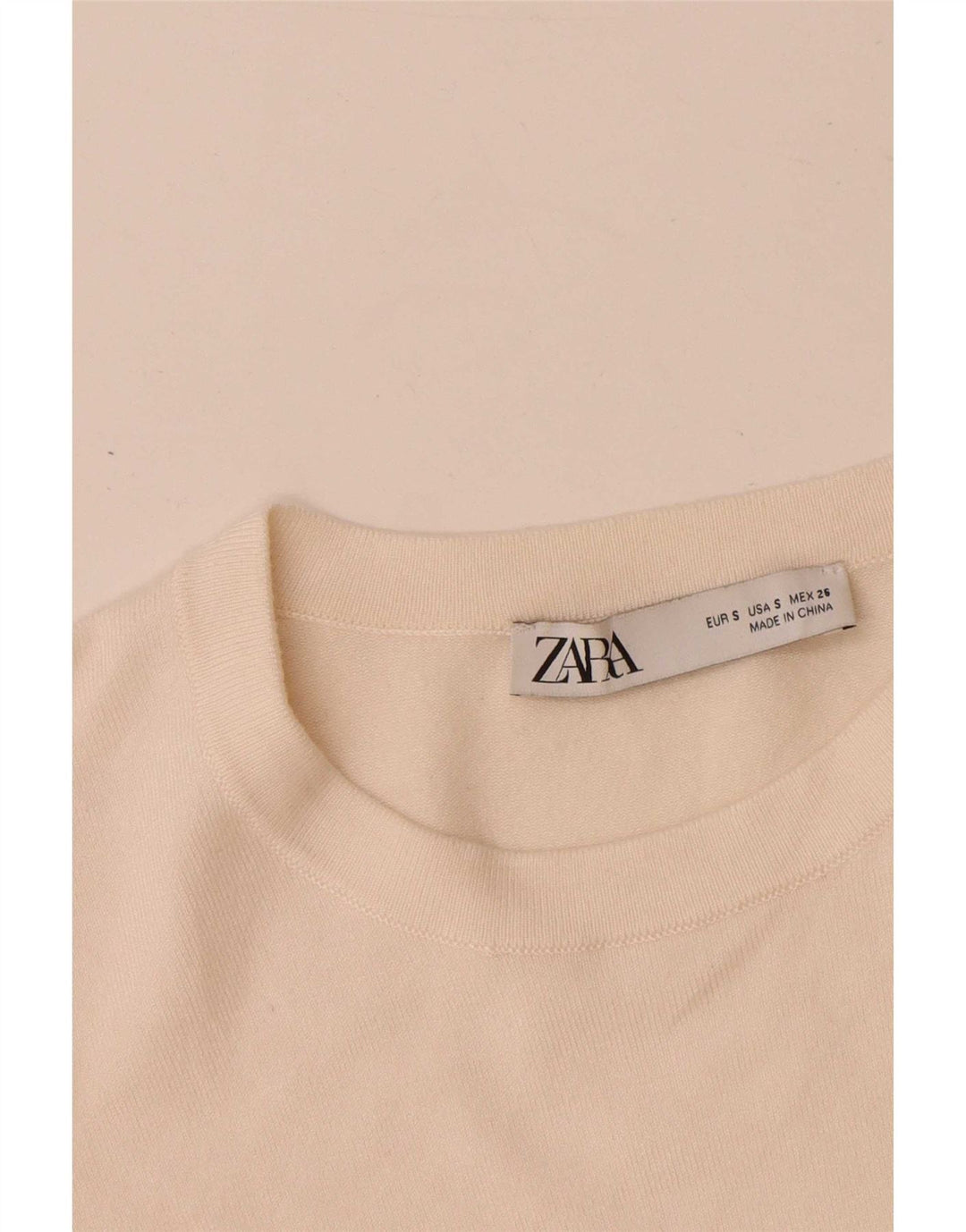 Zara Damen-Pullover mit U-Boot-Ausschnitt, Gr. 10, Größe S, Weiß