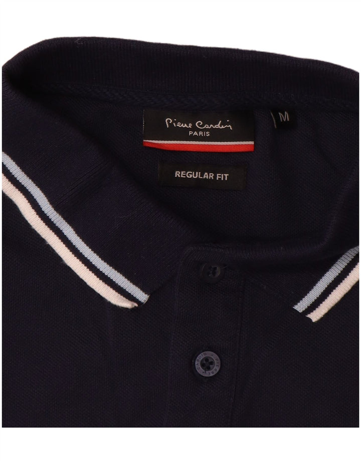 Pierre Cardin Herren-Langarm-Poloshirt mit normaler Passform, Mittelmarineblau