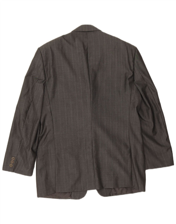 Valentino Herren-Blazer mit 3 Knöpfen, IT 50, große graue Schurwolle