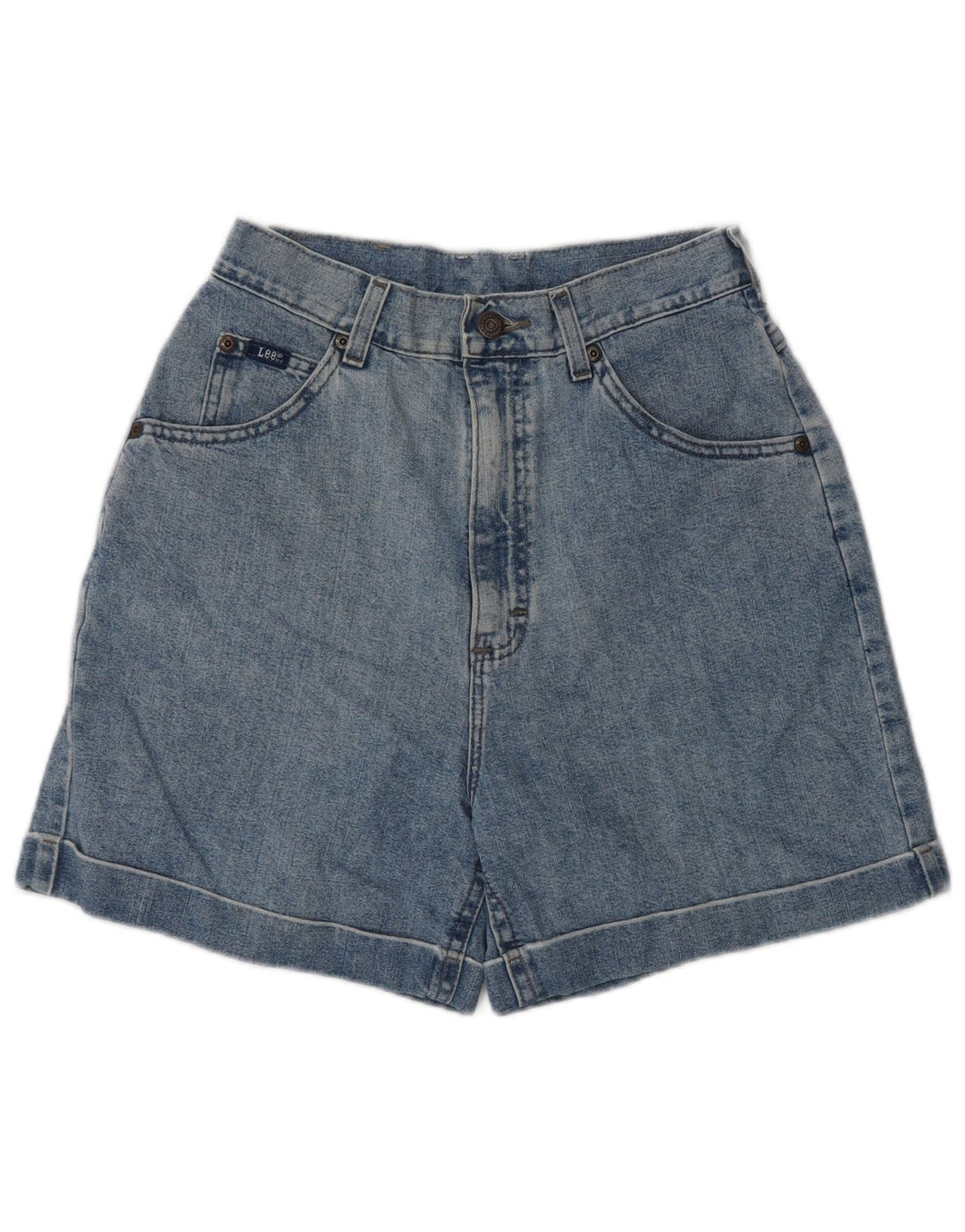 Lee Damen-Jeansshorts mit hoher Taille, US 10, Größe L, W27, Blau, klassisch