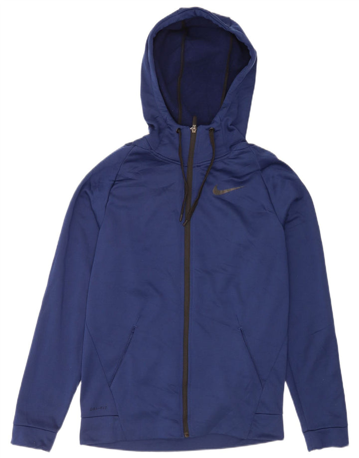 Nike Herren Dri Fit Zip Hoodie Pullover Small Marineblau Polyester