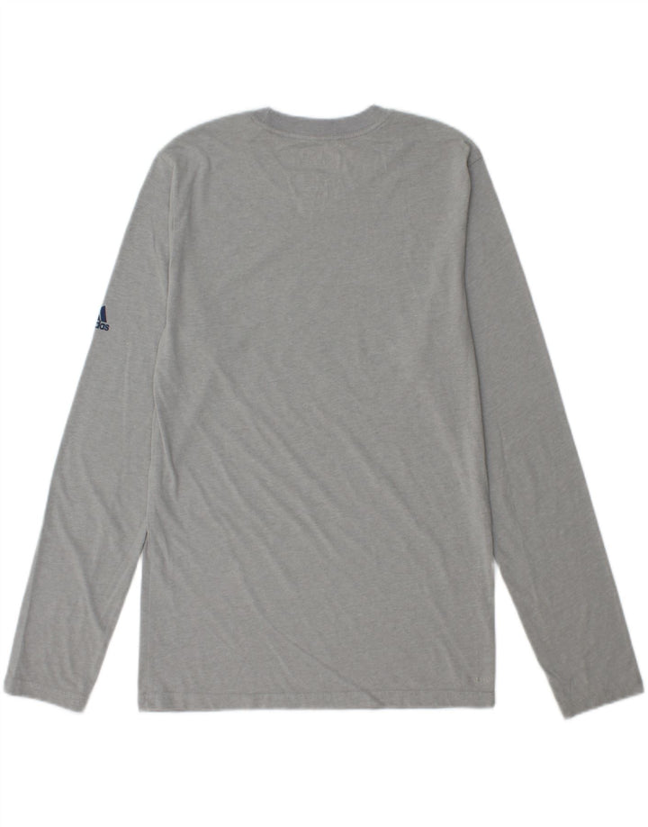 ADIDAS Mens Graphic Top Long Sleeve Small Grey Polyester Vintage Adidas and Second-Hand Adidas from Messina Hembry 