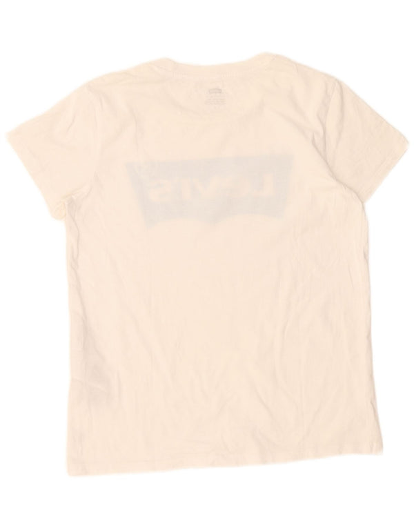 Levi's Damen-T-Shirt mit Grafik, UK 12, mittelweiße Baumwolle