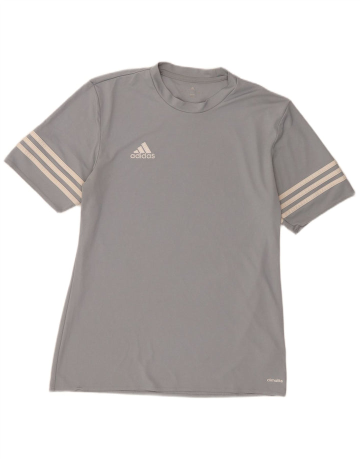ADIDAS Herren Climalite T-Shirt Top Mittelgraues Polyester