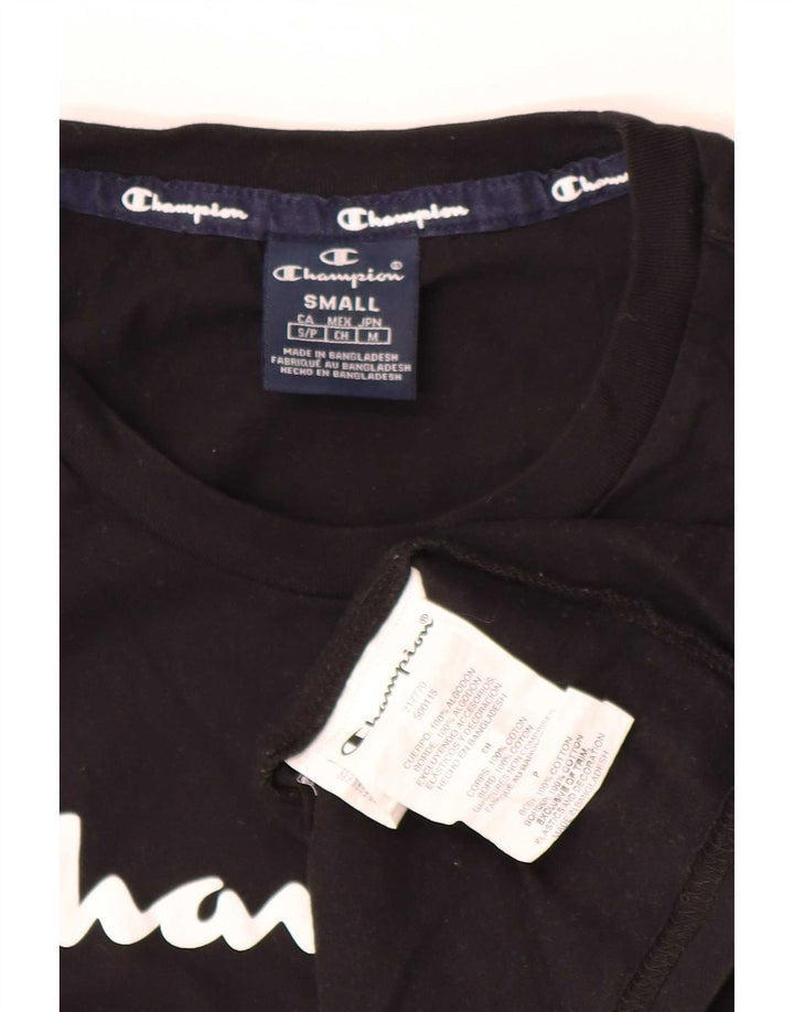 Champion Herren-T-Shirt mit Grafik, Größe S, schwarze Baumwolle