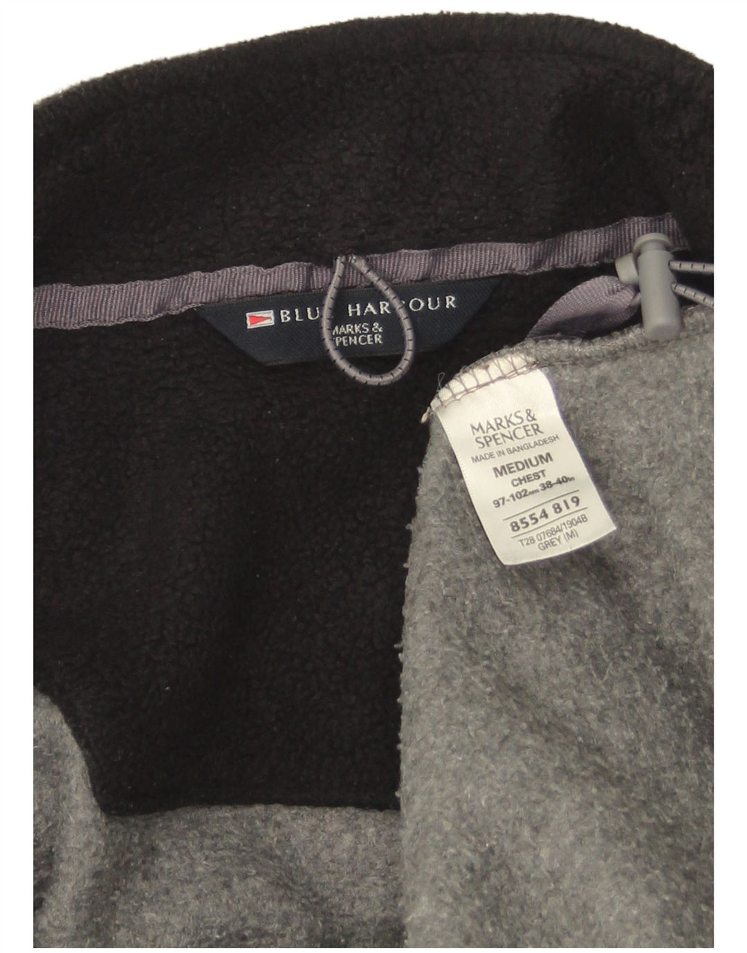 Marks & Spencer Herren Blue Harbour Fleecejacke UK 38 Mittelgraues Polyester
