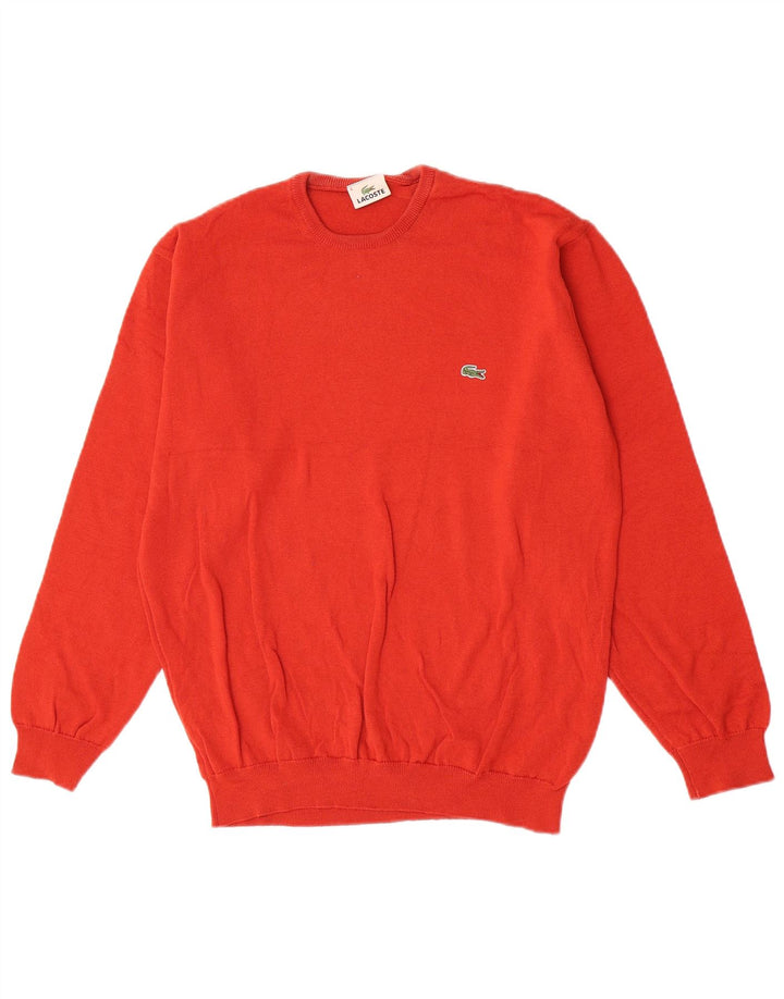 Lacoste Herren-Pullover mit Rundhalsausschnitt, Größe 6 XL, rote Schurwolle
