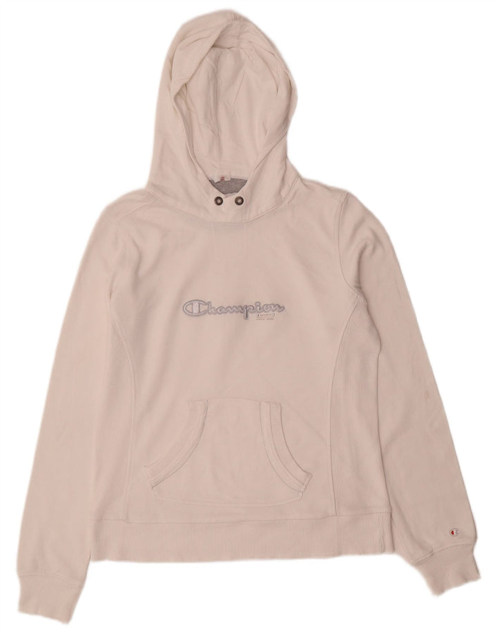 Champion Damen Heritage Classics Graphic Hoodie Pullover UK 14 Mittelweiß