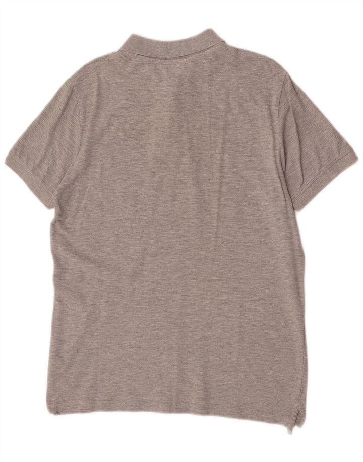 Kappa Herren-Poloshirt aus mittelgrau gefleckter Baumwolle