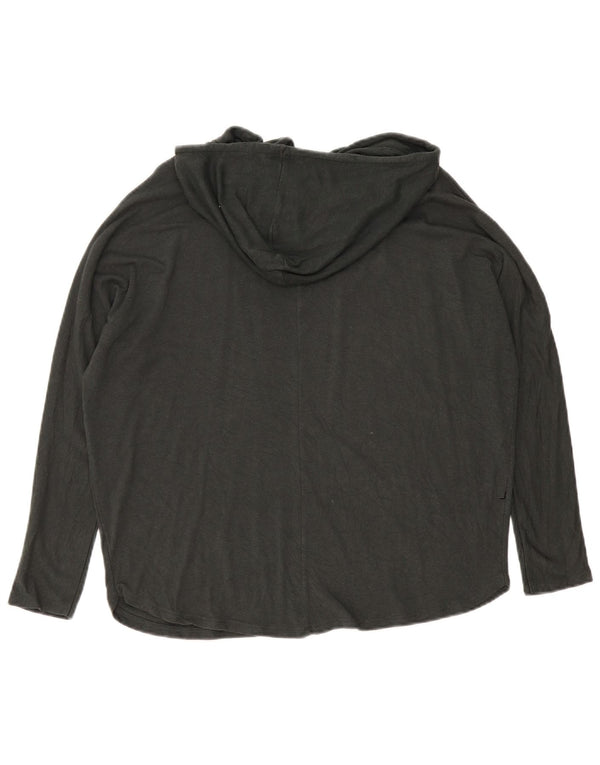 Zara Damen-Oberteil mit Kapuze, übergroß, langärmlig, UK 10, Größe S, Schwarz