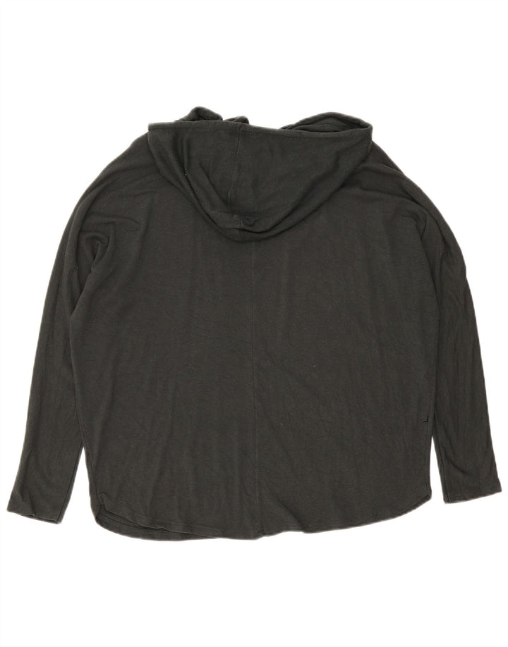 Zara Damen-Oberteil mit Kapuze, übergroß, langärmlig, UK 10, Größe S, Schwarz