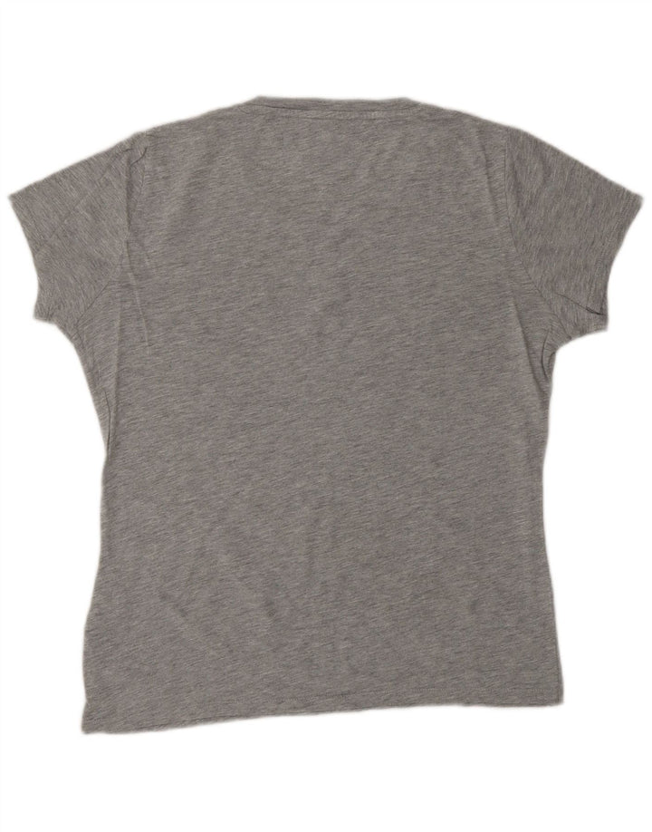 TOMMY HILFIGER Damen Übergroßes Grafik-T-Shirt-Oberteil UK 10 Small Grau