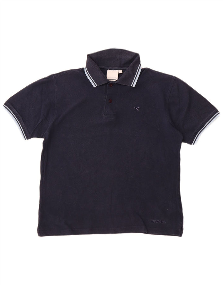 Diadora Herren-Poloshirt, klein, marineblau, Baumwolle