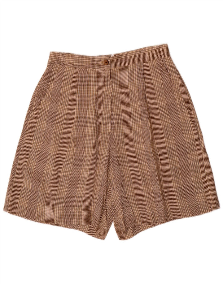 VINTAGE Damen 4-Knopf-2-teiliges Set UK 10 Small W28 Braun kariertes Acetat