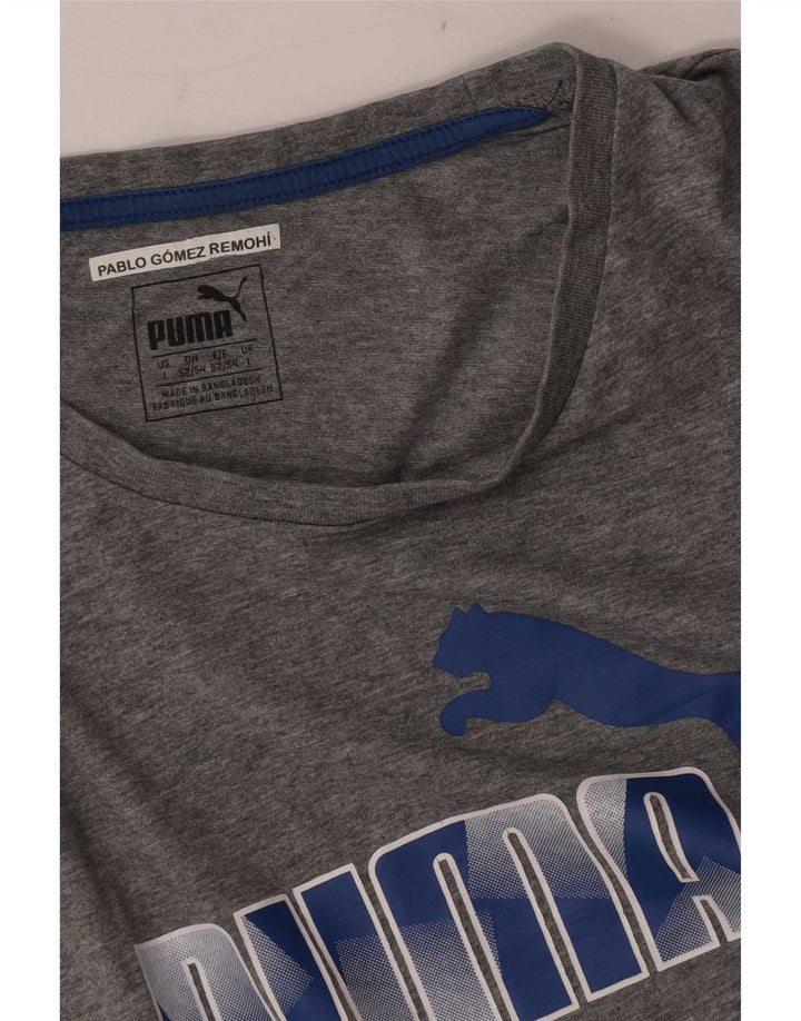 Puma Herren Grafik-T-Shirt-Oberteil, groß, grau gefleckt