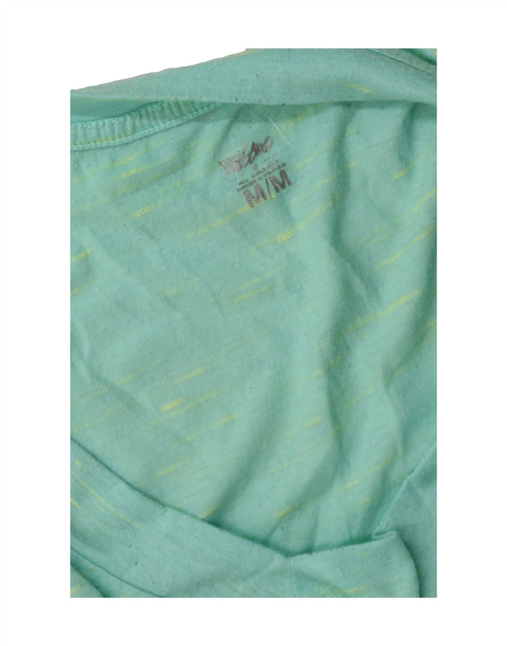 MOSSIMO Womens T-Shirt Top UK 12 Medium Turquoise Flecked Polyester Vintage Mossimo and Second-Hand Mossimo from Messina Hembry 