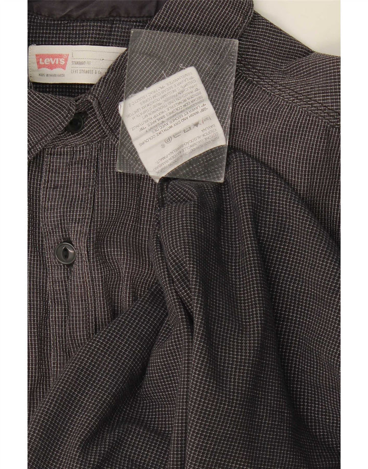 Levi's Herren-Hemd in Standard-Passform, mittelgrau, kariert, Baumwolle