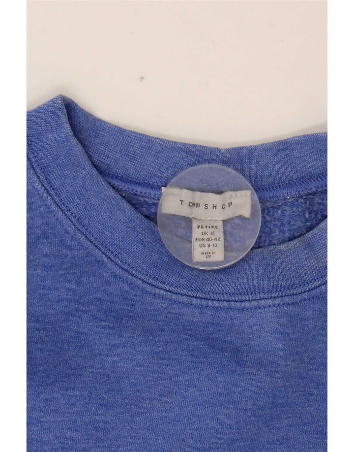Topshop Damen Sweatshirt-Pullover UK 12 Mittelblau