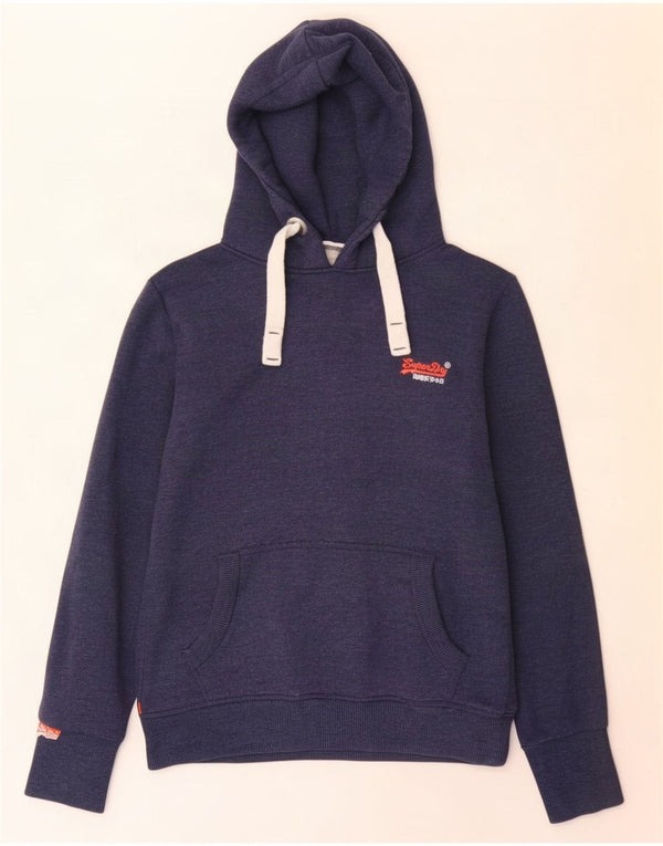 Superdry Damen Kapuzenpullover UK 10 Small Marineblau Baumwolle