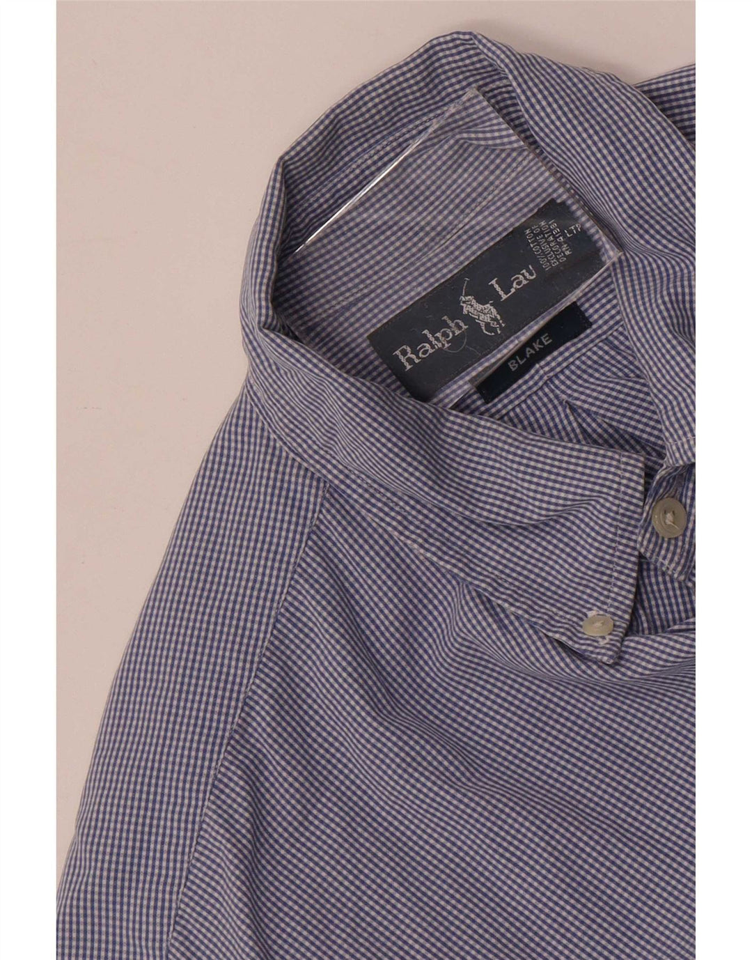 Ralph Lauren Herren-Blake-Hemd aus mittelblauer Gingham-Baumwolle in Marineblau