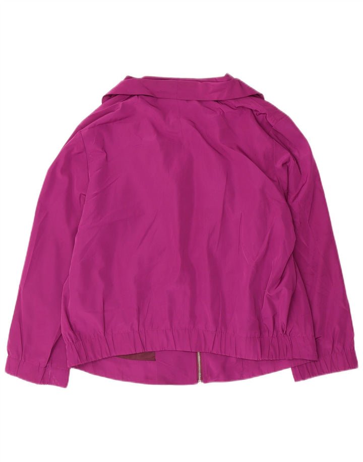 Calvin Klein Damen 3/4-Ärmel Bomberjacke UK 16 Large Lila Polyester