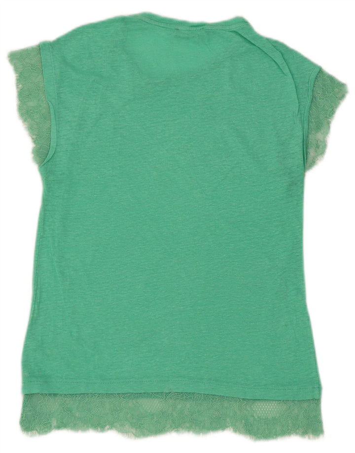 Zara Damen T-Shirt Top UK 10 Small Grün