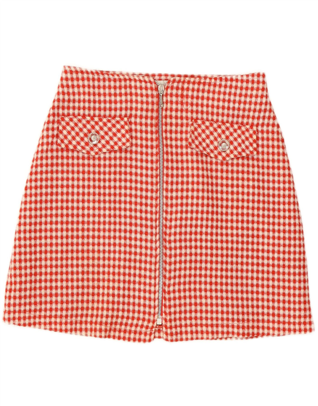 Galleria Damen Minirock IT 46 Large W28 Roter Gingham-Polyester