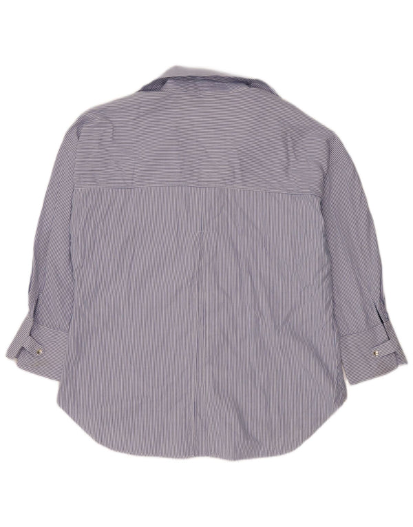 Zara Damen-Oversize-Hemd, UK 16, großes blaues Nadelstreifen-Shirt