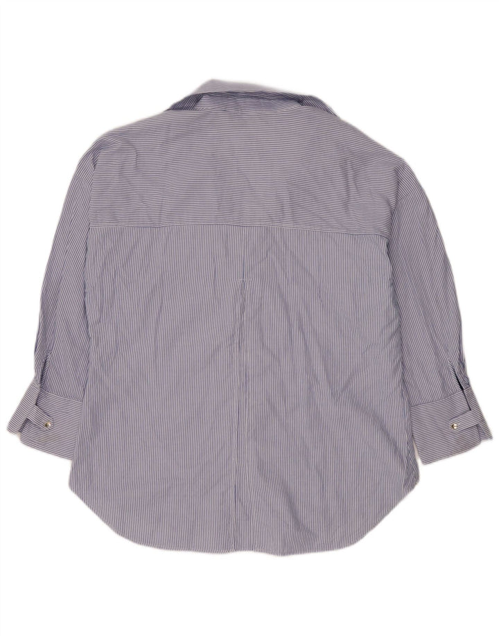 Zara Damen-Oversize-Hemd, UK 16, großes blaues Nadelstreifen-Shirt