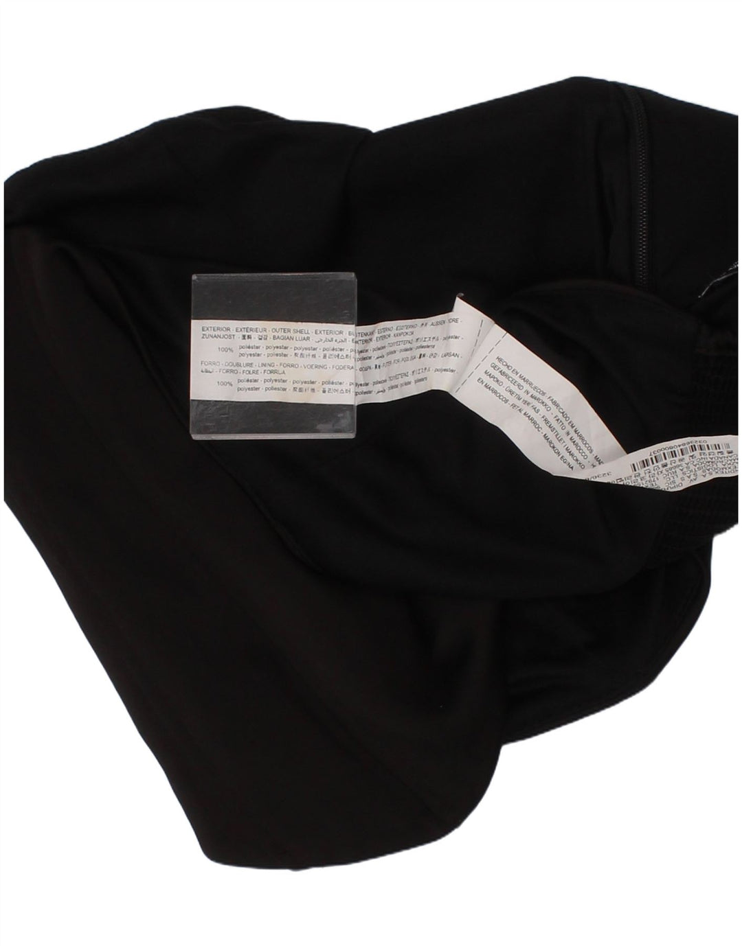 Zara Damen Crop Corset Top Mittelschwarzes Polyester