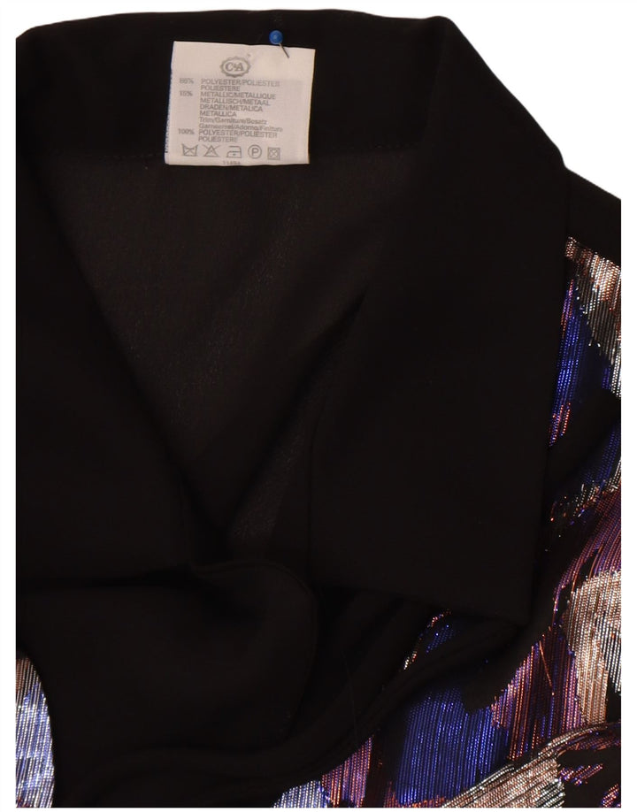 C&A Damen-Hemdbluse mit entspannter Passform und abstraktem Muster, Größe 40, Schwarz