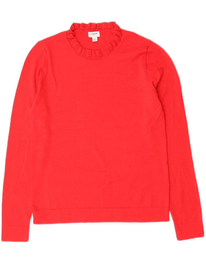 J. CREW Damen-Pullover mit Rundhalsausschnitt, Gr. 10, Größe S, Rot, Baumwolle