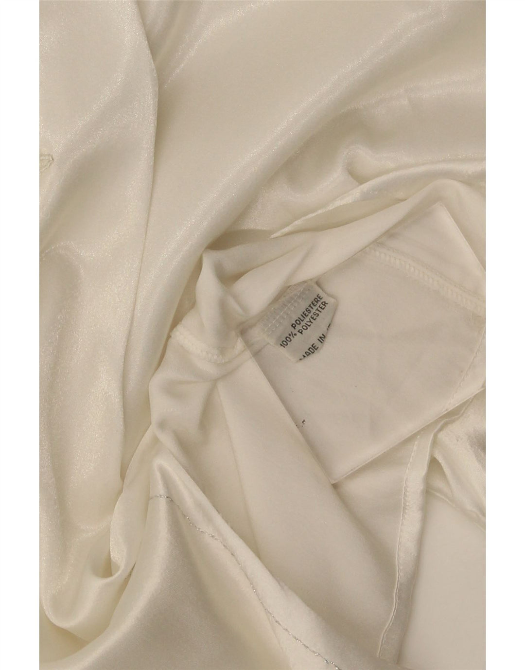 Vintage Damen LangarmBluse Top UK 16 Großes weißes Blumenmuster aus Polyester