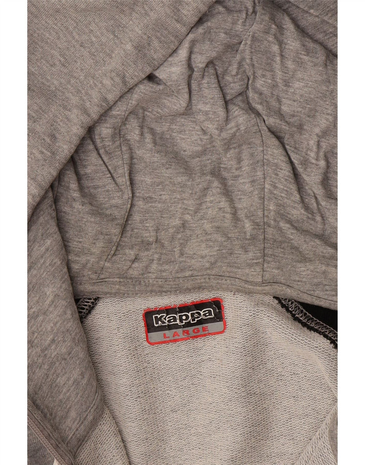 KAPPA Herren-Kapuzenpullover mit Reißverschluss, groß, Grau, Farbblock