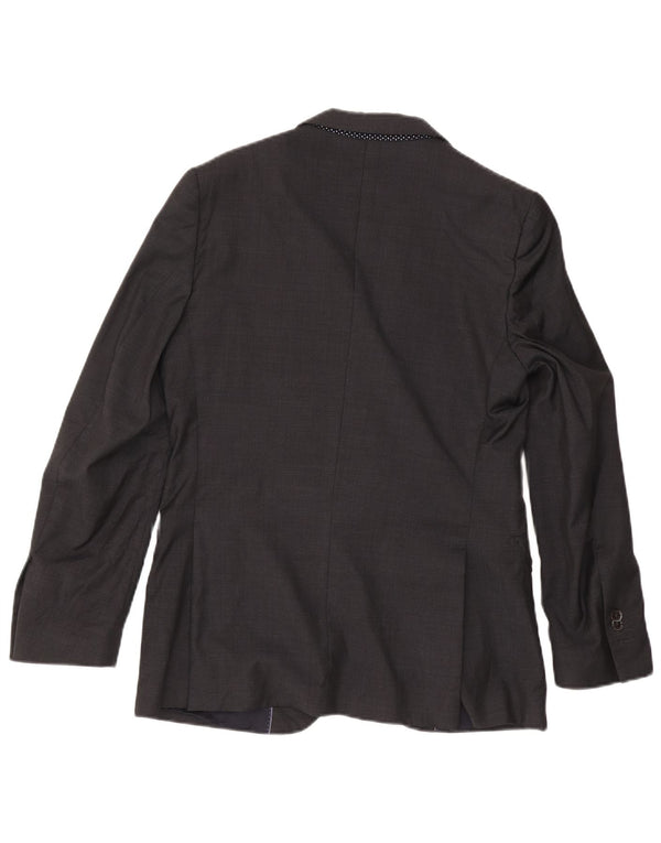 Massimo Dutti Herren-Blazer mit 2 Knöpfen, EU 48, mittelgraues Acetat