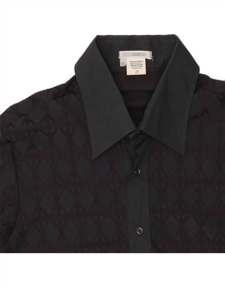 NARACAMICEE Mens Shirt 2XL Navy Blue Argyle/Diamond Polyamide Vintage Naracamicee and Second-Hand Naracamicee from Messina Hembry 