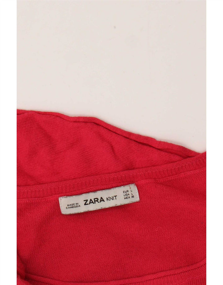 Zara Damen Bluse Top UK 16 Large Pink