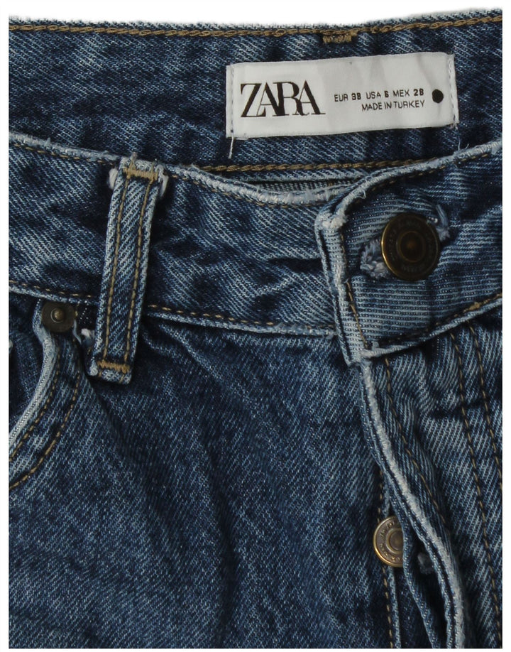 Zara Damen Straight Jeans EU 38 Small W28 L32 Blau